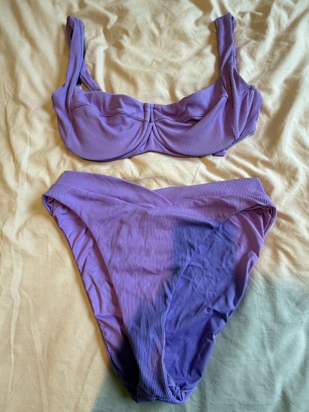 Summerful Ribbed Bikini Set - Lilac
